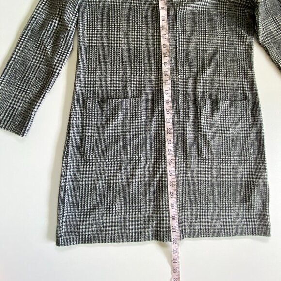 Olsen Gray & Black Houndstooth Long Cardigan Sz 6 - Picture 10 of 15